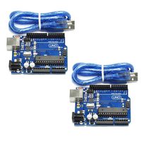 FTCBlock 2pcs UNO R3 Board ATmega328P ATMEGA16U2 with USB Cable for Arduino Compatible with Arduino UNO R3