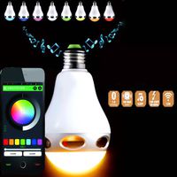 InnoLife - 2 in 1 Bluetooth App Control Music Playing 3W Speaker + Dimmable Multicolored Color Changing LED Lights for Home, Office, Parties, Dinners - US 110 Volts E27 Base (40 Watt Replacement)
