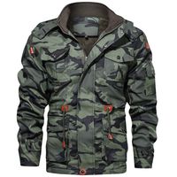 Mens Camo Jacket, Mens Autumn Winter Casual Vintage Long Sleeve Zipper Sports Outwear Hooded Sweatshirts Leather Coat