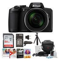 Nikon COOLPIX B600 Digital Camera (Black) with 64GB Card + Case + Tripod and Accessory Bundle