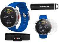 Polar Vantage V Pro with H10 Heart Sensor (Blue) Power Bundle with PlayBetter Portable Charger & HD Screen Protectors (4-Pack) | GPS & Barometer | Heart Rate, Multisport Watch