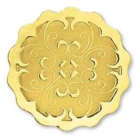 Scalloped Embossed Foil Certificate Seals, 32 Count (Gold)
