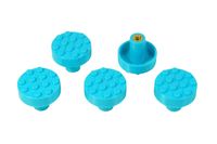 Set of 5 Build-On Brick Knobs, Gem Colors (Turquoise)