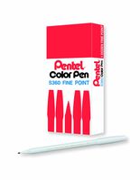 Pentel Arts Color Pen Silver, Gray, Box of 12 (S360-126)