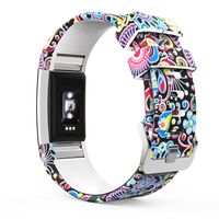 MoKo Fitbit Charge 2 Christmas Band, Soft Silicone Adjustable Replacement Sport Strap Band for Fitbit Charge 2 Heart Rate + Fitness Wristband, Wrist Length 5.70"-8.26", Colorful Jellyfish