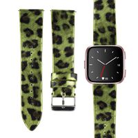 Mtozon Leather Bands Compatible with Fitbit Versa/Versa 2, Genuine Leather Strap Wristbands Replacement Classic Women Men，Color2