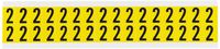 Brady 1520-2,  15 Series Number & Letter Card, 3/4" Height x 9/16" Width, Black on Yellow, Legend "2"  (32 per Card)