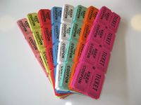 800 50/50 Raffle Tickets 100 of 8 Different Colors