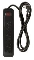 Prime Wire PB922009 6-Outlet Power Strip with Right Angle Plug and 14-3 SJT 3-Feet Cord