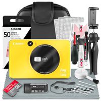 Canon Ivy CLIQ Instant Camera Printer (Bumblebee Yellow) + 32GB + Photo Paper + Case + Deluxe Accessories Bundle