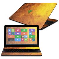 MightySkins Skin Compatible with Razer Blade Pro 17" - Textured Gold | Protective, Durable, and Unique Vinyl Decal wrap Cover | Easy to Apply, Remove, and Change Styles | Made in The USA