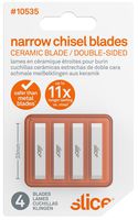 Slice 10535 Chisel Blade, Narrow, Double-Sided, Finger-Friendly Edge, Safer Choice, Never Rusts, Lasts 11x Longer Than Steel, Precision Scraping, Scratchboard Art, Sculpting