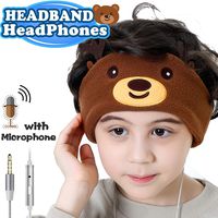Kids Headphones with Microphone - 85dB Volume Limited Boys Girls Sleeping Headsets Ultra-Thin Speakers Earphones Fleece Soft Headband Children Over-Ear Headphone for Birthday Christmas
