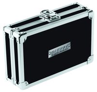 Vaultz Locking Gadget Box, Black with Chrome Accents, 5.5 x 8.25 x 2.25 Inch - Exterior Dimensions (VZ01269)