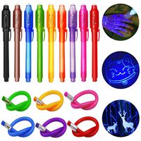 9 Invisible Ink Pens and 6 Flexible Bendy Pencils - 2019 Upgraded Spy Pen with UV Light Magic Marker Goodies Bags Toy for Fun Kids Birthday Party Bag Fillers