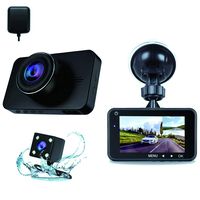 FLYAN Dash Cam Backup Camera GPS Feature 3 Inch HD Car Dash Camera Front Rear Dual Lens, 170° Wide Angle 1296 P Front and 150° 720 P Waterproof Rear View Camera, Night Vision，G-Sensor, Parking Monitor
