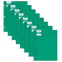 Mead 2 Pocket Folders, Paper Pocket Folders, Green, 8 Pack (38567)