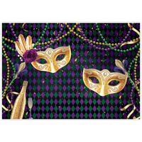 Allenjoy 7x5ft Fabric Mardi Gras Party Backdrop Photography Pictures Purple Gold Mask Mysterious Carnival Masquerade King Queen Prom Dancing Decorations Banner Birthday Photo Booth Background Supplies