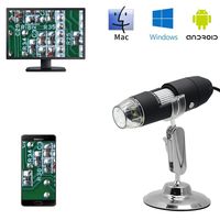 HD USB Microscpe Educational Toy for Kids Mini Digital MicroScope Camera 50X to1000X Magnification Handheld Mini Endoscope with 8 LED Light Adjustable Metal Stand wtih 3Type USB Port Type C connection