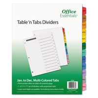 Office Essentials 11679 Table 'n Tabs Dividers, 12-Tab, Letter