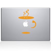 The Decal Guru 0059-MAC-13A-SY Cup Of Coffee Vinyl Sticker, 13" Macbook Air, Yellow