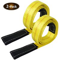 Lift Sling Webbing Straps Robbor 2 inch 7 Foot Tree Saver Winch Straps 13,000 Lbs Lift Sling w/Reinforced Eyes Heavy Duty Recovery ATV UTV Tow Straps 2 PK