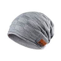 Pococina Upgraded 4.2 Bluetooth Beanie Music Hat Winter Knit Hat Cap Wireless Headphone Musical Speaker Beanie Hat as Christmas Birthday Gifts for Men Women Teen Girls Boys, Built-in Mic - 014 Gray