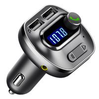 VicTsing Bluetooth FM Transmitter for Car, Wireless in-Car Bluetooth Adapter, Bluetooth Radio Transmitter Support Aux Input Output, TF Card and U-Disk, Hands Free Calls-Grey
