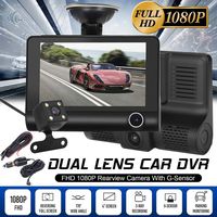 UPDD 3 Lens Car DVR Dash Cam Vehicle Video Recorder Rearview Camera 170 Wide Angle, Night Vision, Parking Monitor,Motion Detection（4'' HD 1080P ）