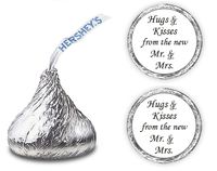 324 Hugs and Kisses from the new Mr. & Mrs. Hershey Kiss Wedding Stickers, Chocolate Drops Labels Stickers For Weddings, Bridal Shower Engagement Party, Hershey's Kisses Party Favors Decor