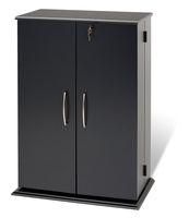 Prepac Locking Media  Storage Cabinet, Black