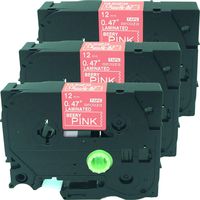 NEOUZA 3PK Compatible for Brother P-Touch Laminated TZe TZ Label Tape Cartridge 12mm x 8m (TZe-MQP35 White on Berry Pink)