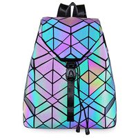 KAISIBO Fashion Geometric Backpack Lattice Holographic Reflective Backpacks for women (Diamond Luminous)