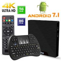 Android 7.1 Smart TV Box - Viden W95 2018 New Generation Android TV Box with Amlogic S905W 64Bits Quad-Core, 1GB+8GB, Wi-Fi, HDMI, USB2, 4K UHD Web TV Box + Mini Wireless Keyboard with Air Remote