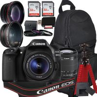 Canon EOS 80D Digital SLR Camera with EF-S 18-55mm IS STM Kit + Accessory Bundle
