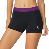 BALEAF Women's 3 Inches Compression Volleyball Shorts Sports Black/Purple Size M