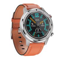 DT78 Smart Watch for Men Woman Heart Rate Monitor Blood Pressure Watch Bluetooth 4.0 iOS Android Sports Watch (Orange Leather)