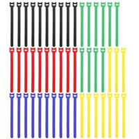 Pasow 50pcs Reusable Fastening Adjustable Cable Ties Wire Management (8 Inch, Multicolour)