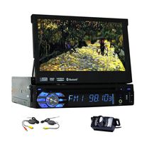 7 Inch Universal 1 Din Car Audio DVD Player Detachable Front Panel Touchscreen Car Radio Video Stereo Autoradio Bluetooth In Dash GPS Navigation for Vehicle with Free Wireless Rear View Camera