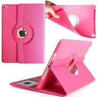 Apple iPad Mini 4 Case,elelcfan 360 Degree Rotating Stand Smart Screen Protective Flip Folio Cover For Apple iPad Mini 4(iPad Mini 4,Hot Pink)