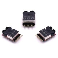 woafly LHI 2 in 1 RC 2-8s Lipo Li-ion LiMn Li-Fe Battery Checker with Low Voltage Buzzer Alarm and LED Indicator (3PCS)