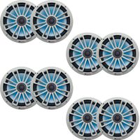 MB Quart Marine Bundle (4 Pair) NK1-120L 8" Nautic Speaker System LED Light Grey