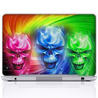 Meffort Inc 17 17.3 Inch Laptop Notebook Skin Sticker Cover Art Decal (Included 2 Wrist pad) - Colorful Skull Design