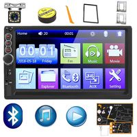 Double Din Car Stereo Bluetooth,7 inch HD Touch Screen Car MP5 Player,Car Audio FM Radio, USB/SD/AUX Input,Smartphone Mirror Link,Support Backup Camera and Steering Wheel Control