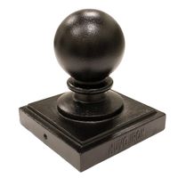 Nuvo Iron Decorative Ball Post Cap for 5.5" x 5.5" Posts, Black - PCB04
