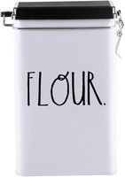 Rae Dunn Tin Storage Box With Metal Clamp Locking Lid (Flour)