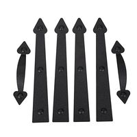 AntiqueSmith Magnetic Decorative Garage Door Curb Appeal Faux Hinges Handles Hardware Kit Color Black