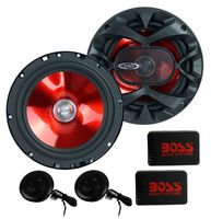 BOSS Audio Systems CH6CK Component Car Speakers - 350 Watts of Max Power and 175 Watts Per Set, 2 6.5 Inch Speakers Crossovers Tweeters, Full Range, 2 Way, Sold in Pairs, Easy Mounting