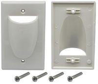 zdyCGTime Bulk Nose Faceplate Wall Plate for Cabling 1 Gang Cable Plate Internal Management Convex Audio Video Cable Pass Through Nose Plate White (2 Pack)