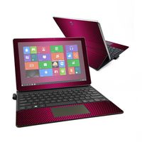 MightySkins Skin Compatible with Samsung Galaxy Book 12" - Pink Carbon Fiber | Protective, Durable, and Unique Vinyl Decal wrap Cover | Easy to Apply, Remove, and Change Styles | Made in The USA